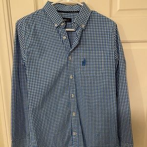 Johnnie-O blue and white Gingham shirt